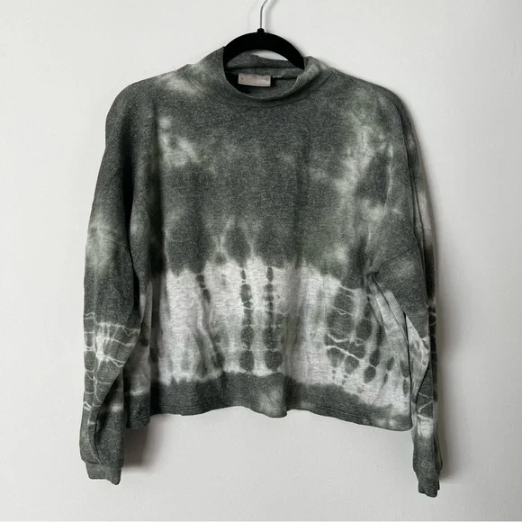 Anthropologie Dantelle Boxy Cropped Tie Dye Long Sleeve - Picture 2 of 9